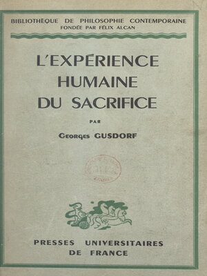 cover image of L'expérience humaine du sacrifice